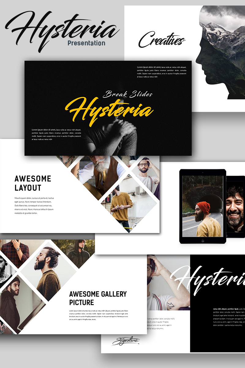 Hysteria Creative Presentation PowerPoint template