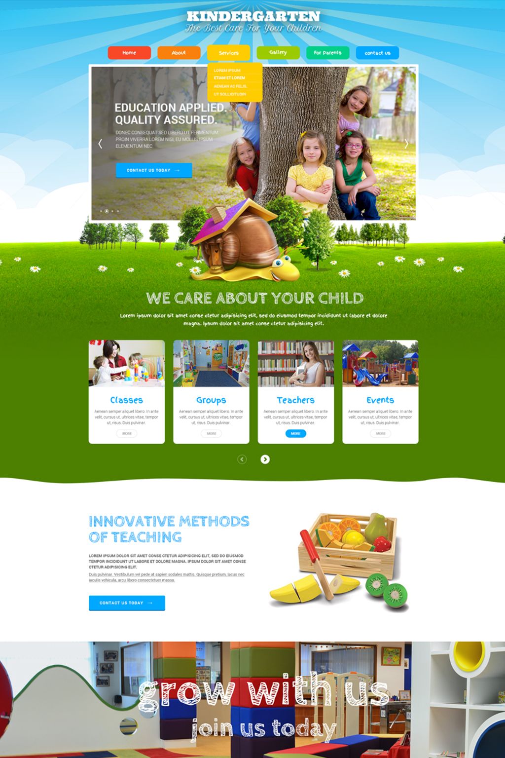 Kids Land Bootstrap Website Template