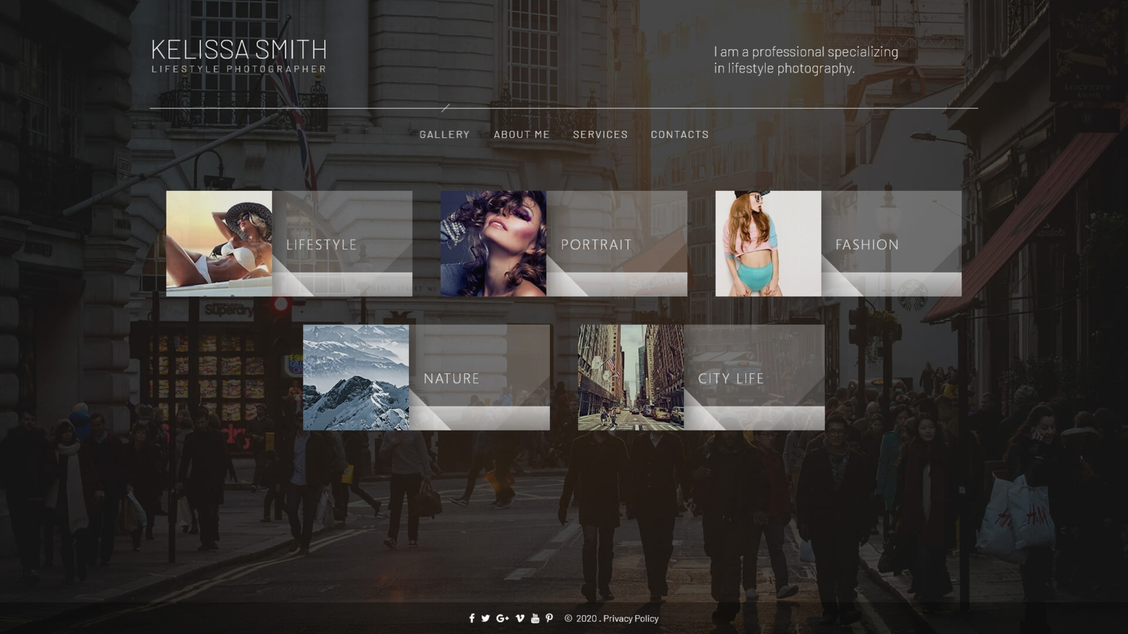 Kelissa Smith - Photographer Portfolio Website Template