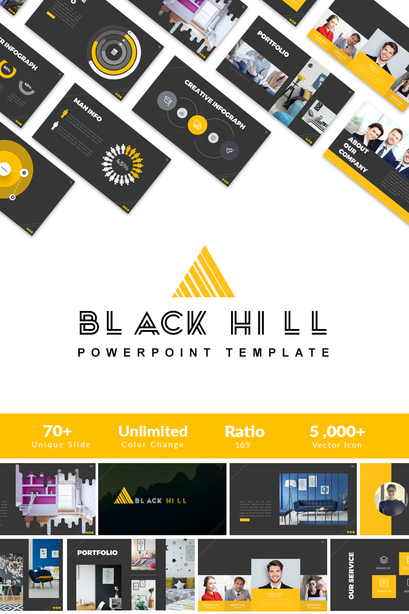 Black Hill Presentation PowerPoint template