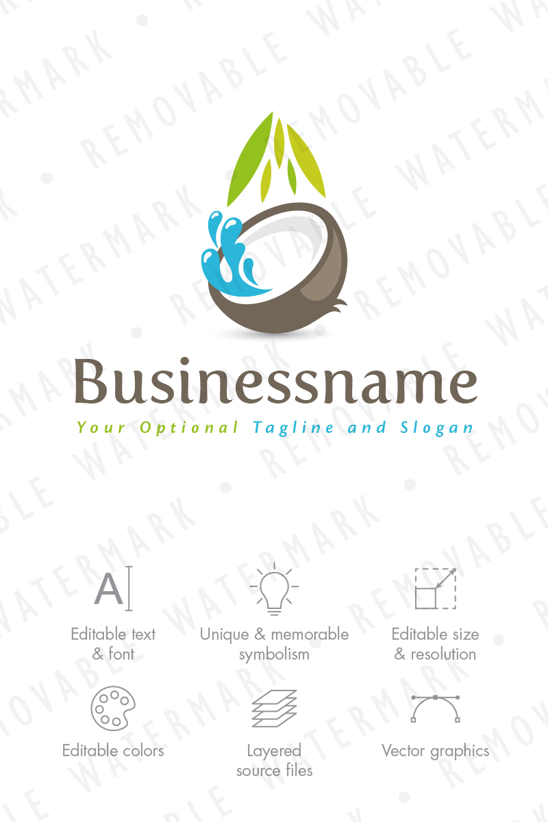 Coconut Water Logo Template