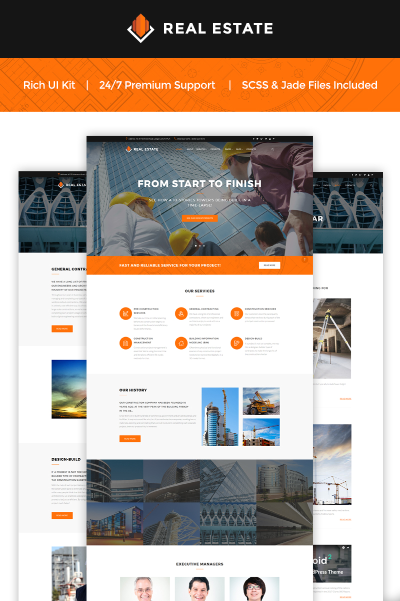 Real Estate - Construction Company Website Template