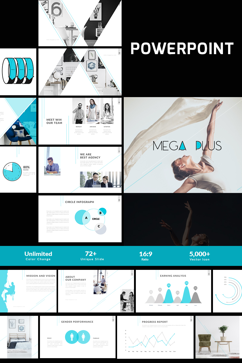 Mega Plus Presentation PowerPoint template