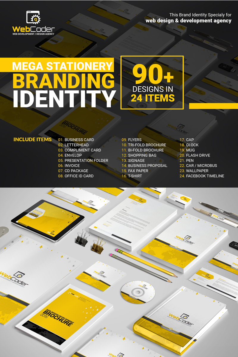 Web Design Agency Stationery Mega Branding Bundle - Corporate Identity Template