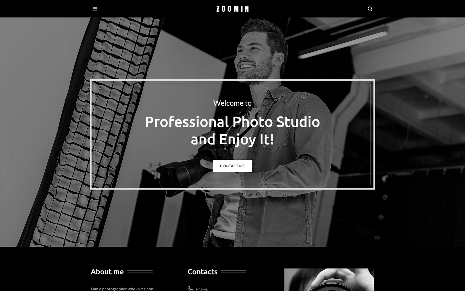 Zoomin - Photographer Portfolio WordPress Theme