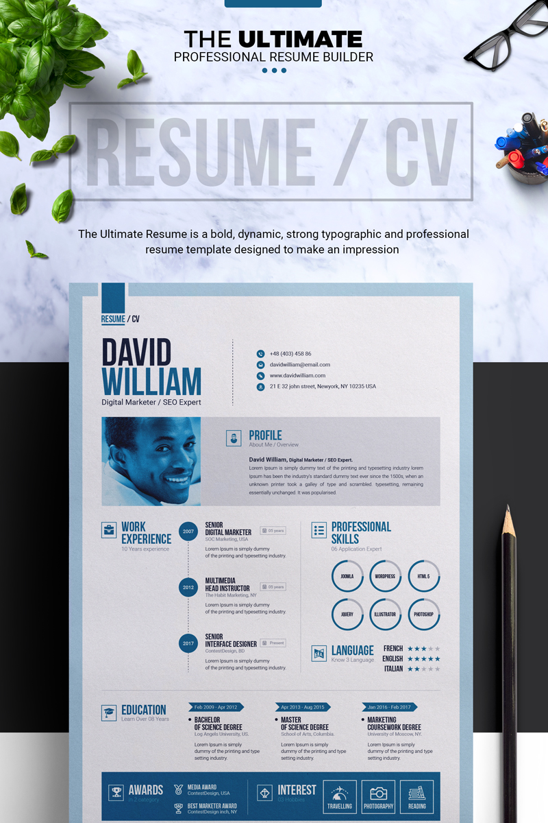 Job / CV  Builder with ms word Resume Template