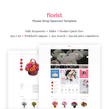 Flowers Gifts OpenCart Templates 66302