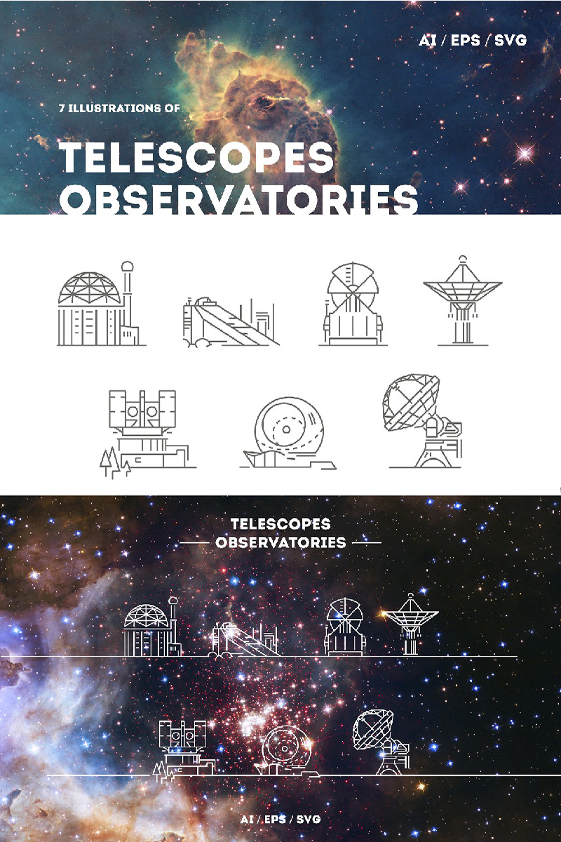 Telescopes and Observatories Logo Template