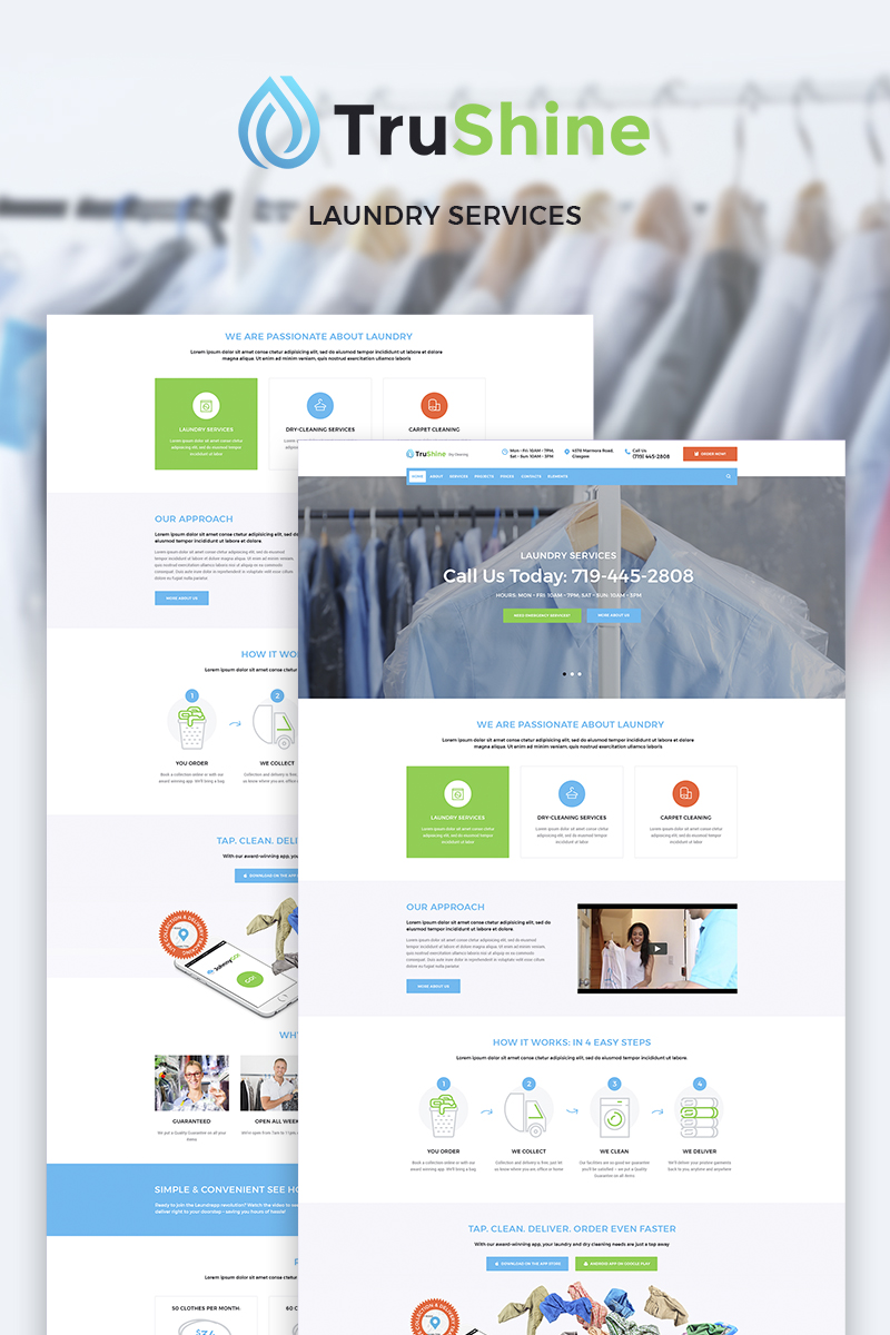 TruShine - Dry Cleaning Services WordPress Theme