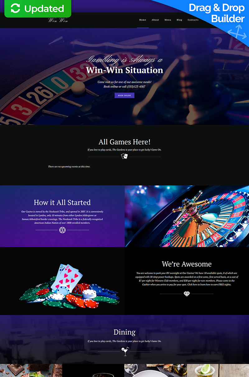 Casino Website Moto CMS 3 Template