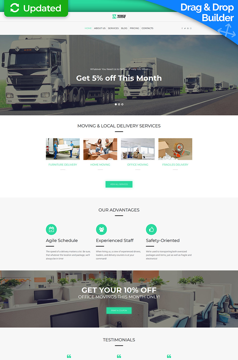 InTime - Moving Company Moto CMS 3 Template