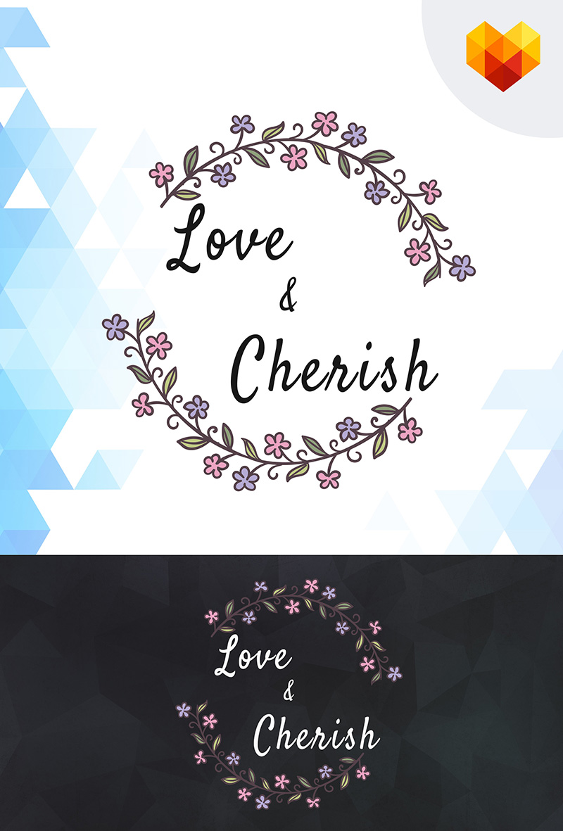 Love & Cherish Wedding Logo Template