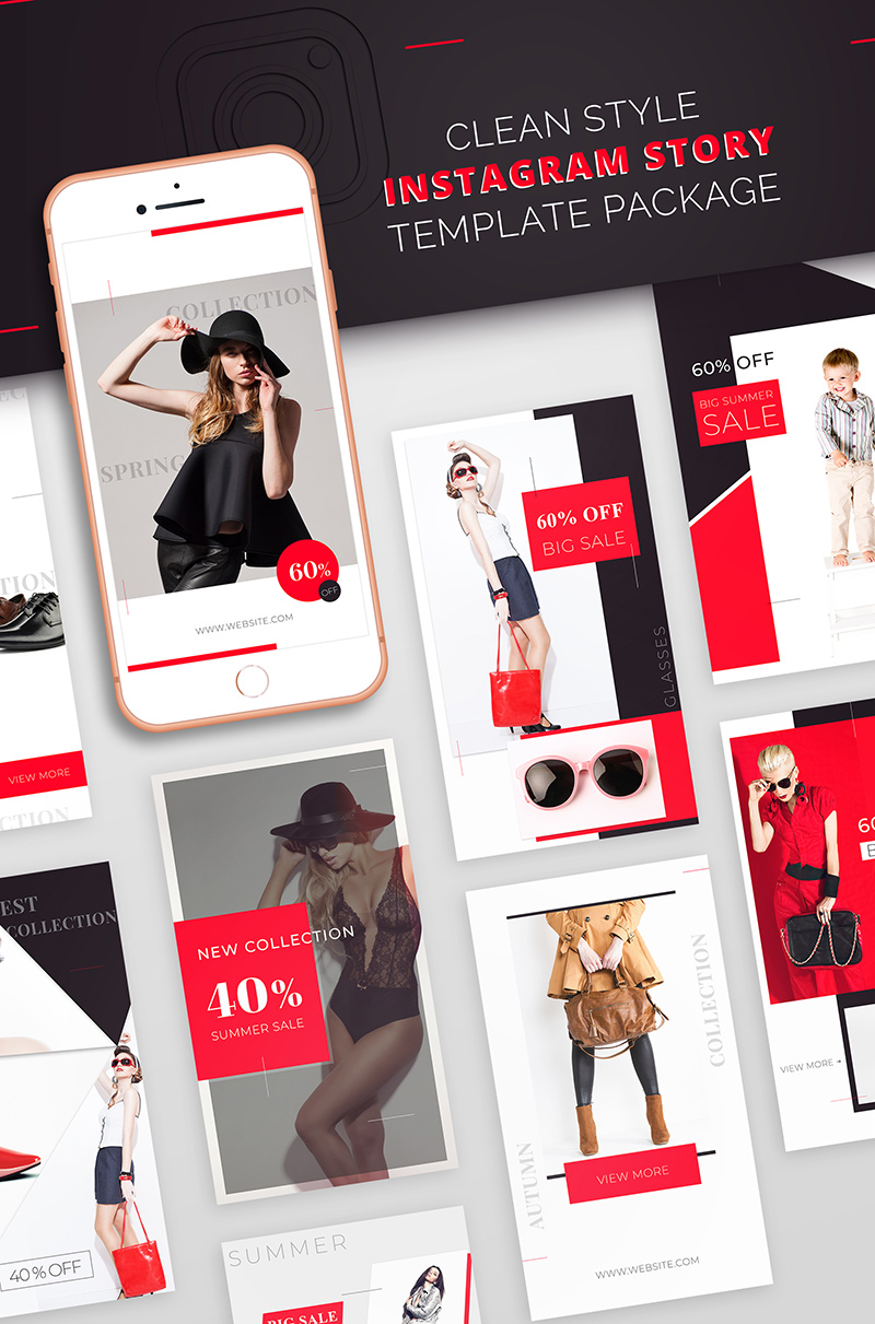 Instagram Story Template Package For Fashion Business for Social Media