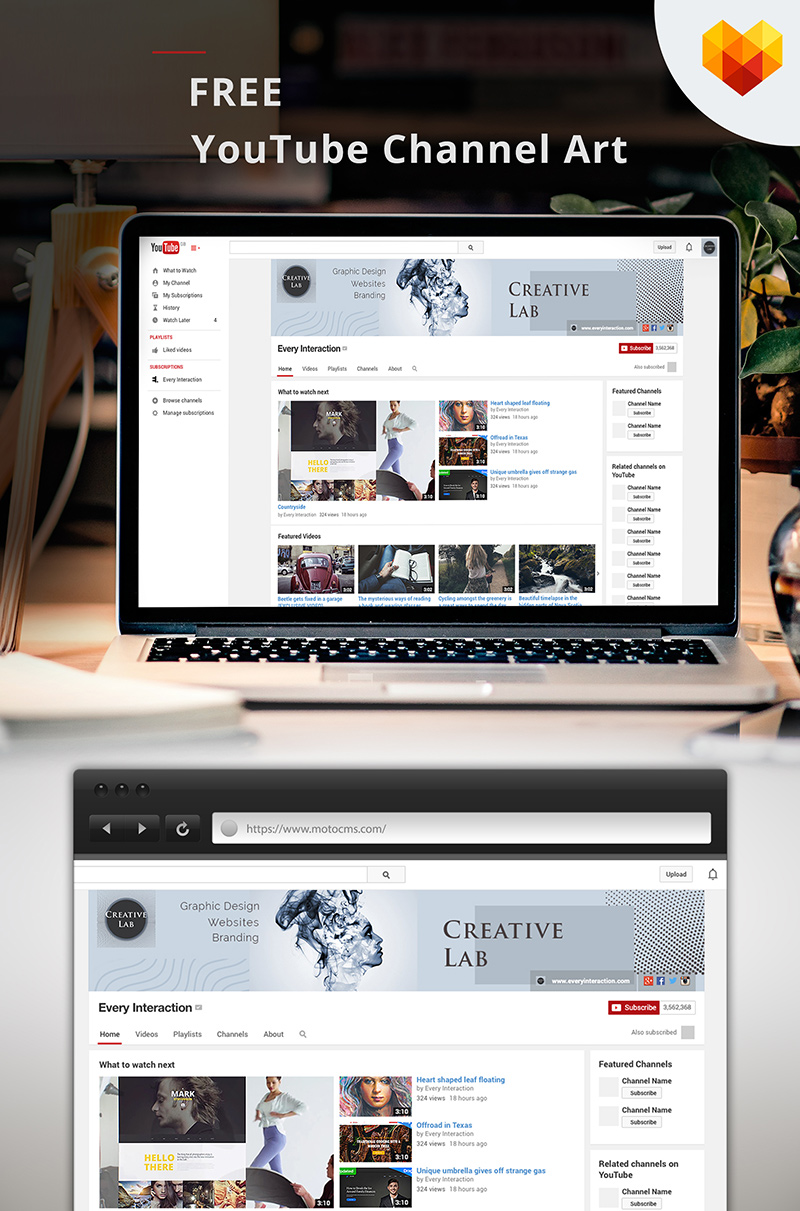 Creative Lab YouTube Channel Art Social Media Template