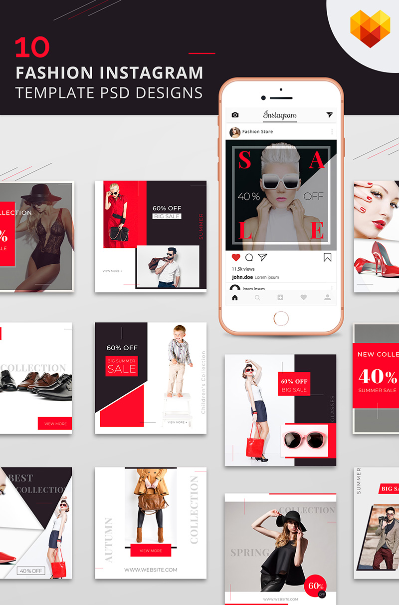 10 Fashion Instagram Template PSD Designs for Social Media