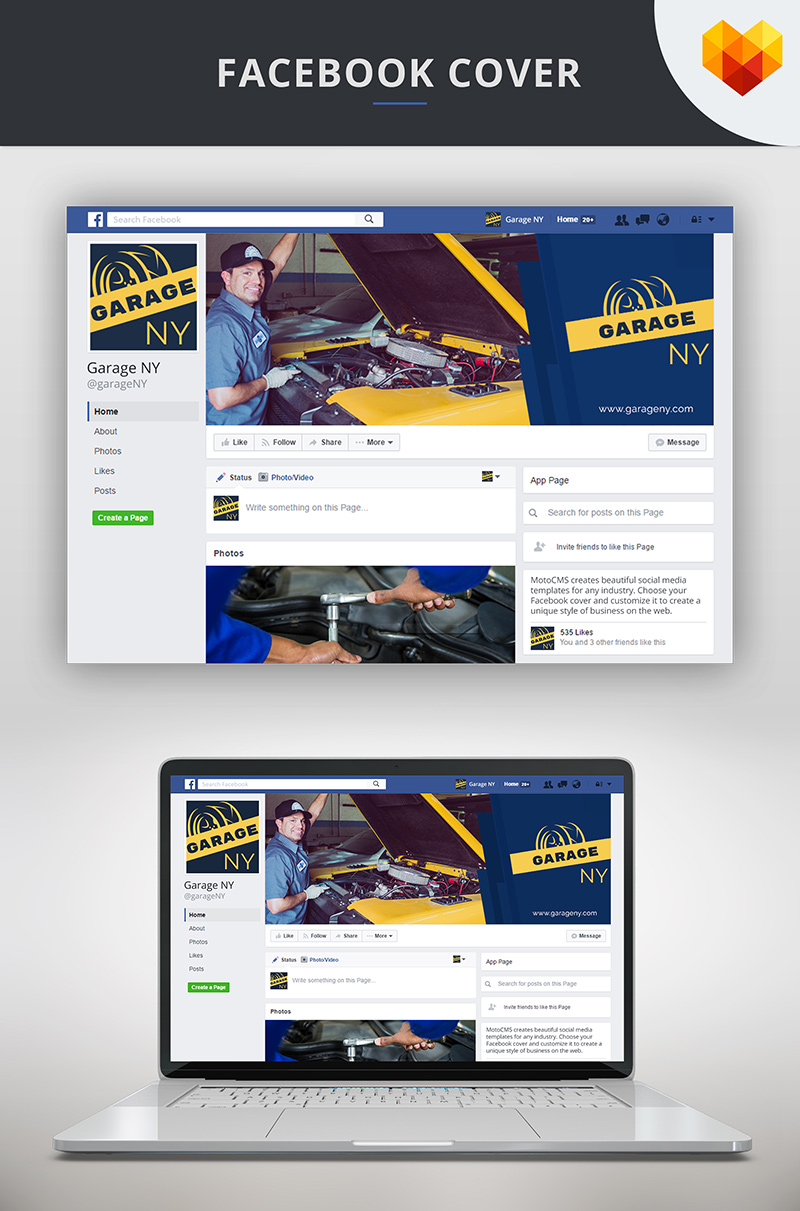 Auto Shop Facebook Cover Template for Social Media