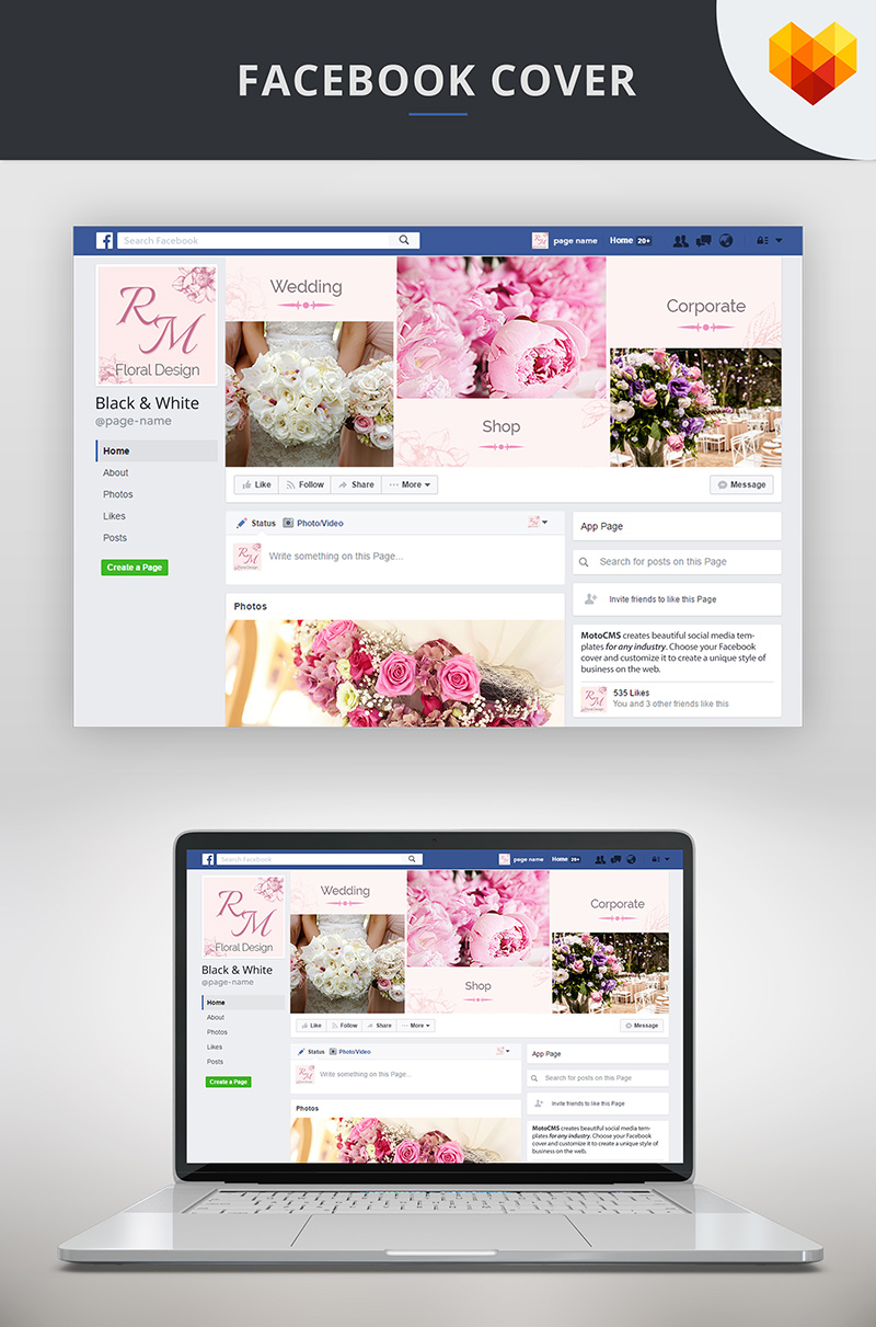 Flower Decoration Facebook Cover Template for Social Media