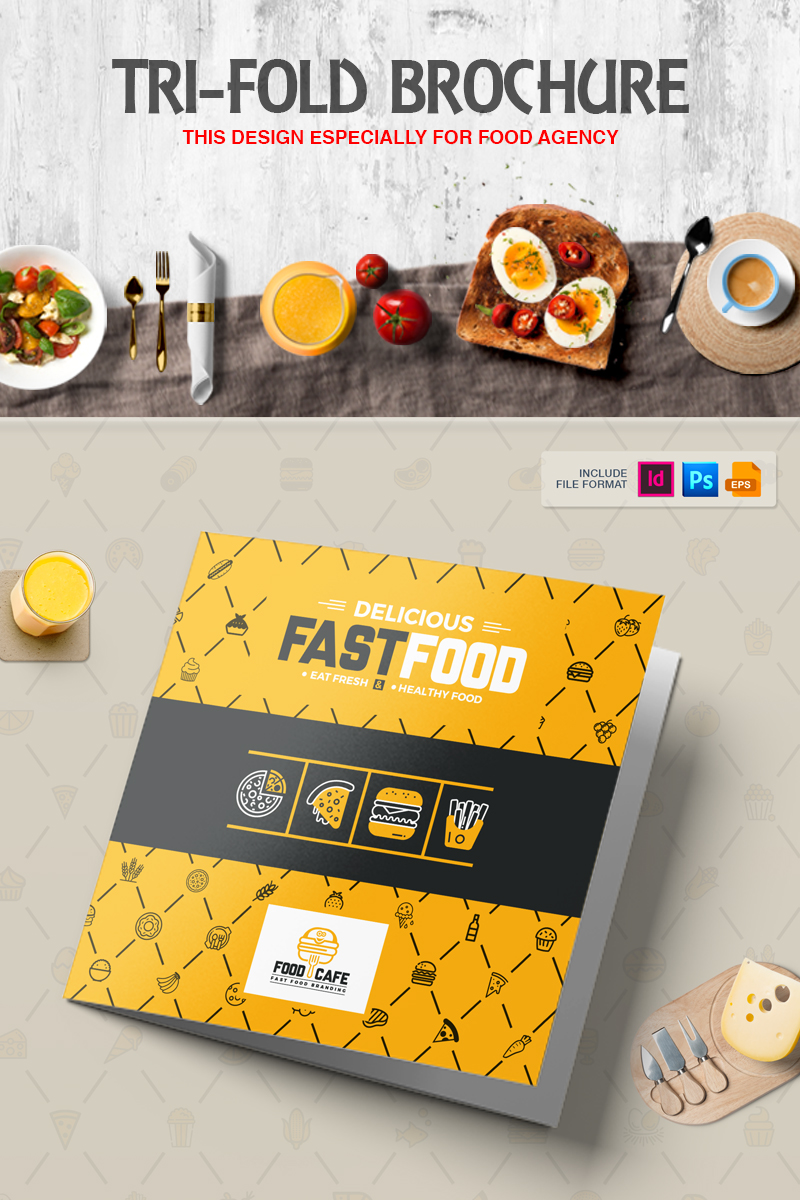 Fast Food Tri-Fold Brochure - Corporate Identity Template