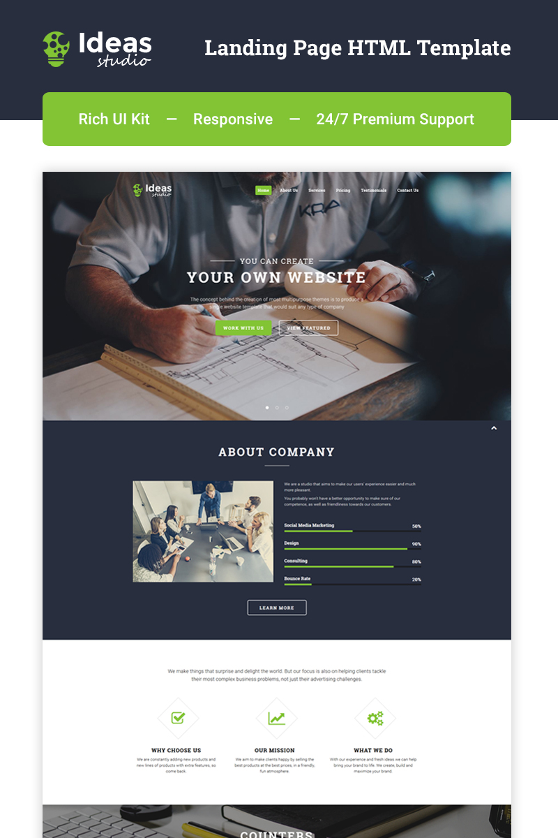 Ideas Studio - Design Studio HTML5 Landing Page Template