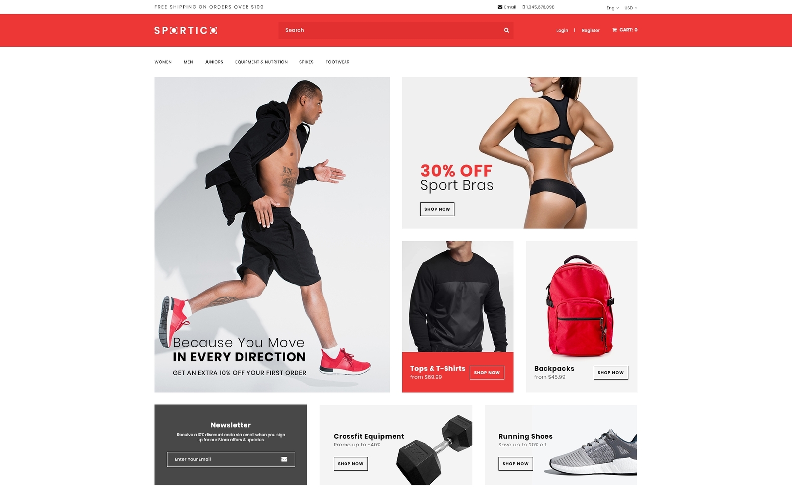 Spotrico - Sports Clothing Shop OpenCart Template