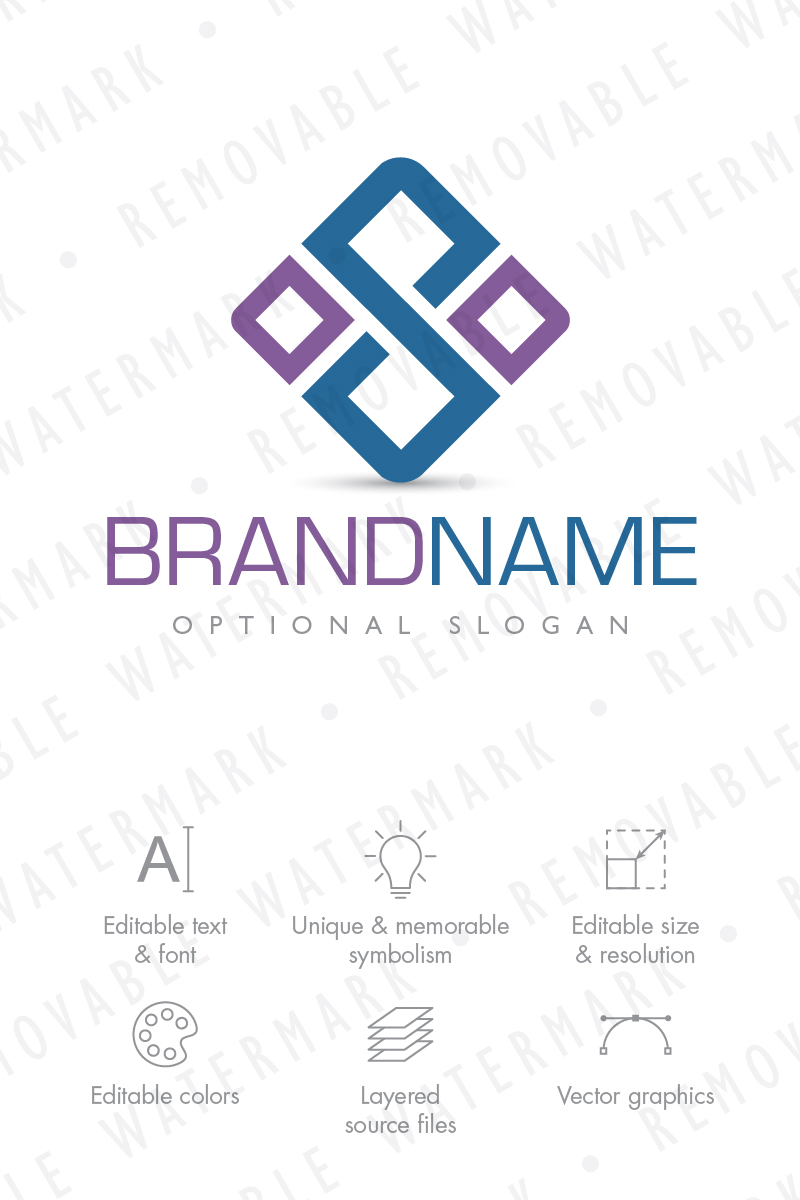 S Square Connection Logo Template