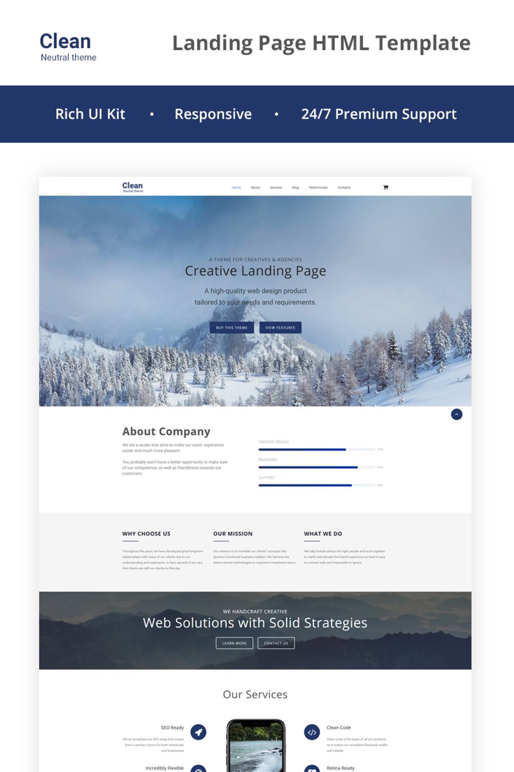 Clean - Neutral HTML5 Landing Page Template