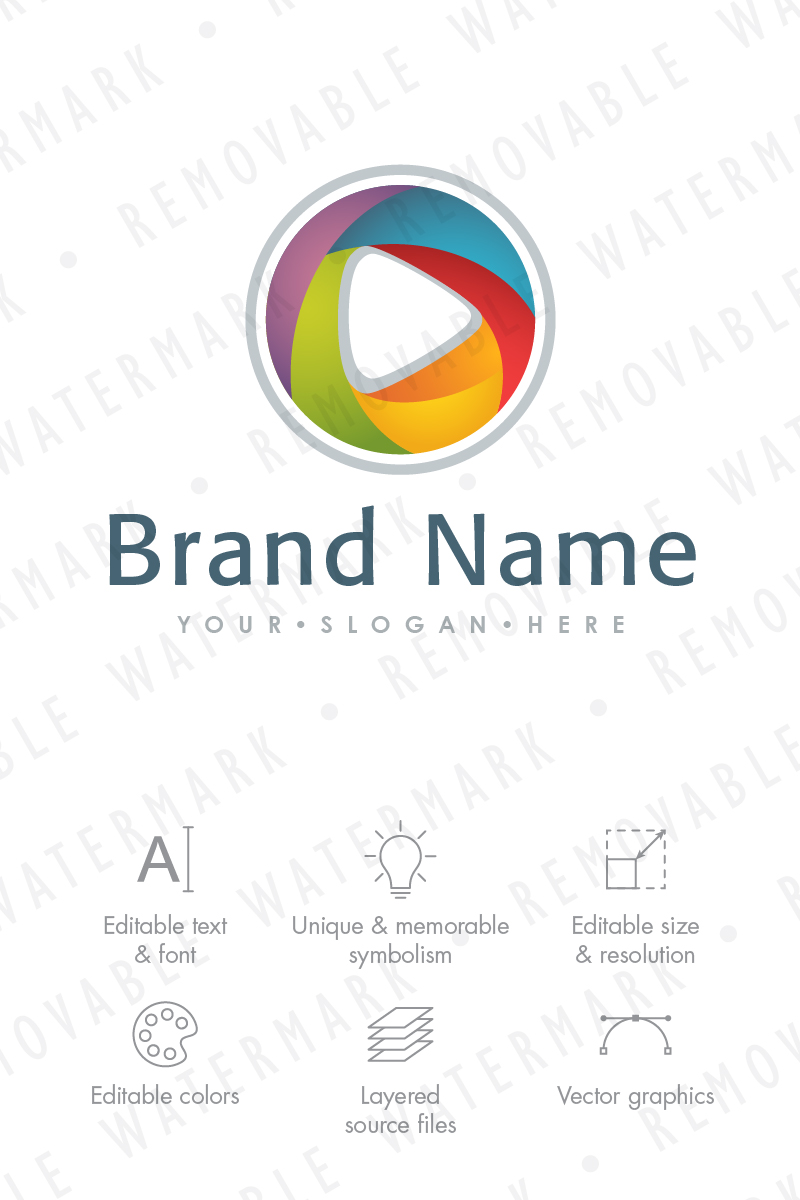 Abstract Blended Media Logo Template