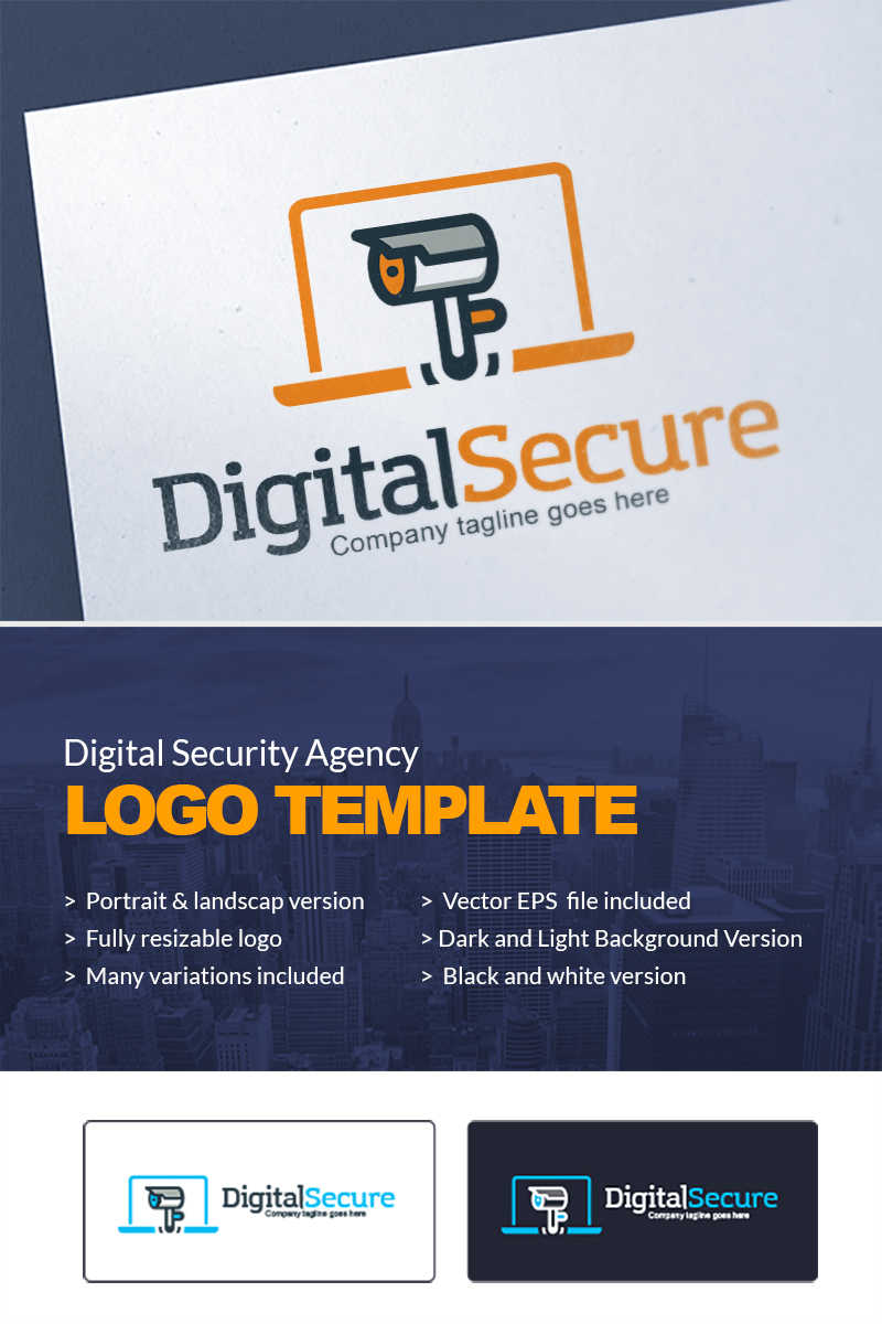 Digital Security | Security Camera | WebCam Logo Template