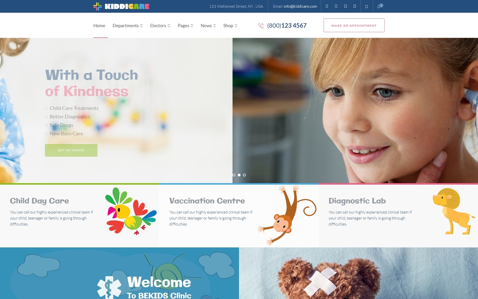 KiddiCare - Pediatric Clinic WordPress Theme