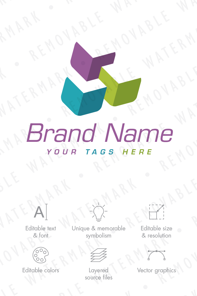 Interlaced Cubes Logo Template