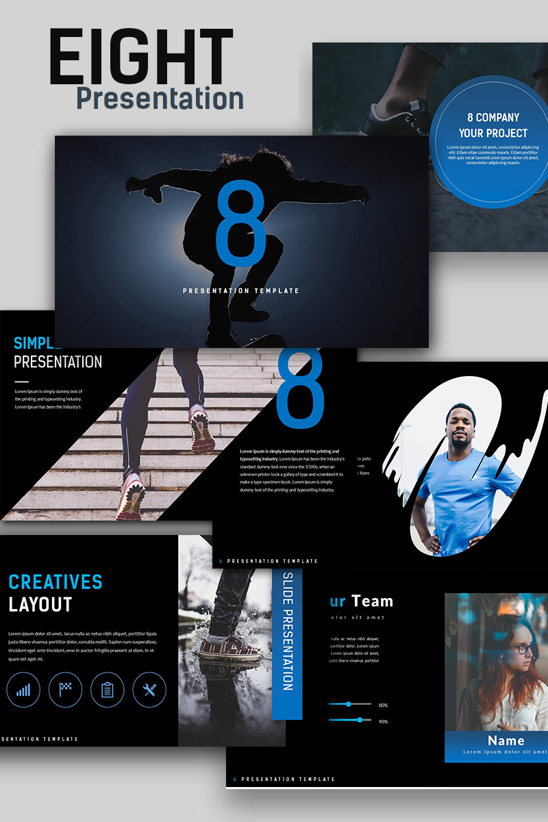 Eight Creative Presentation PowerPoint template