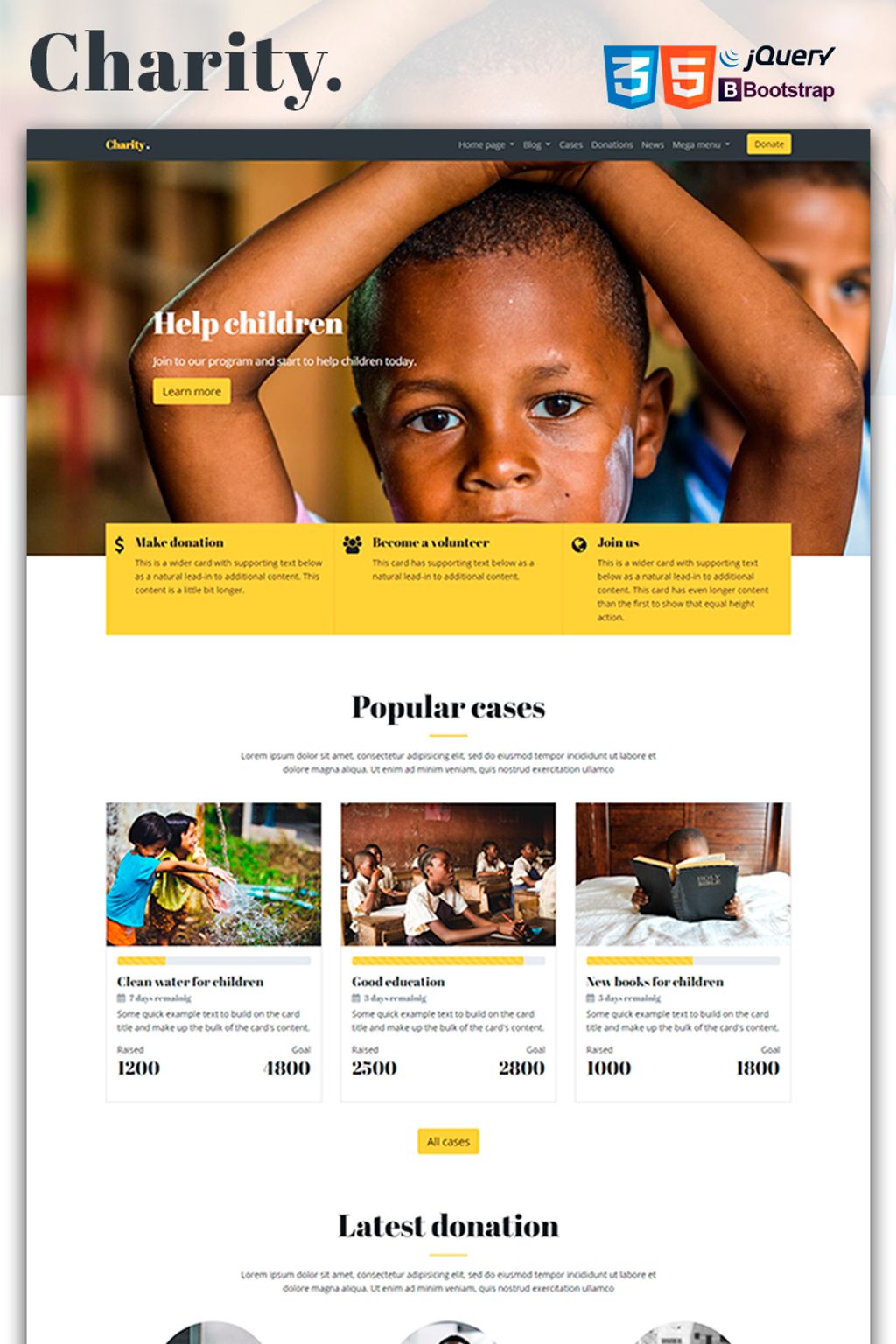 Mercury -  Charity and Nonprofit Website Template