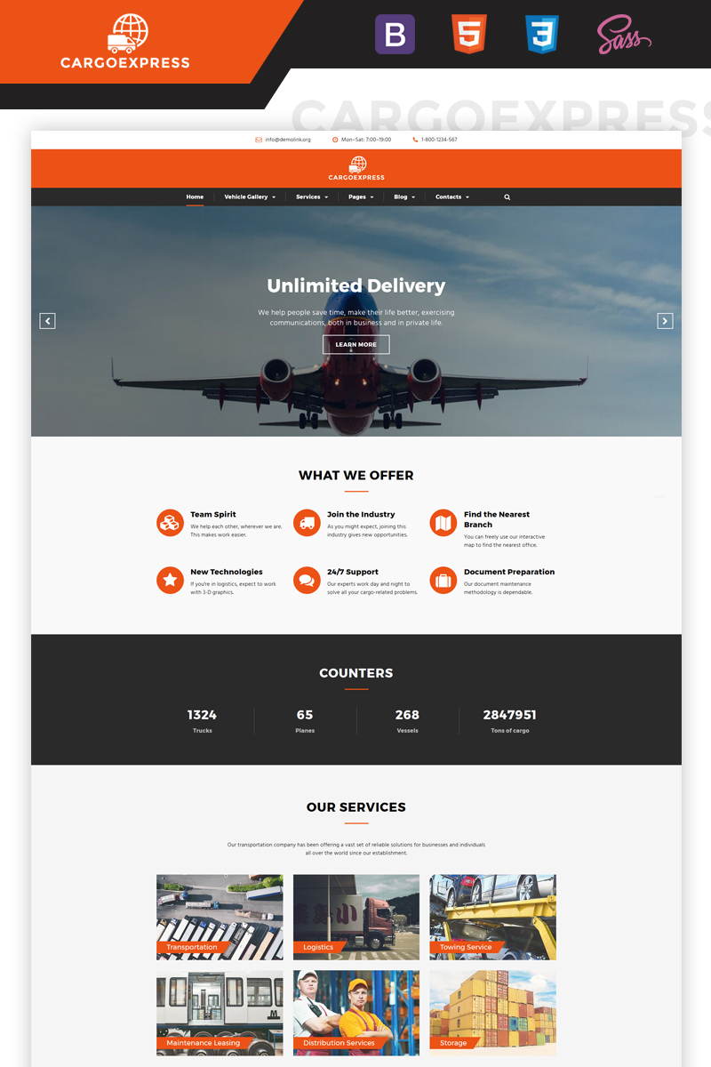 Cargo Express - Delivery Services Multipage HTML5 Website Template
