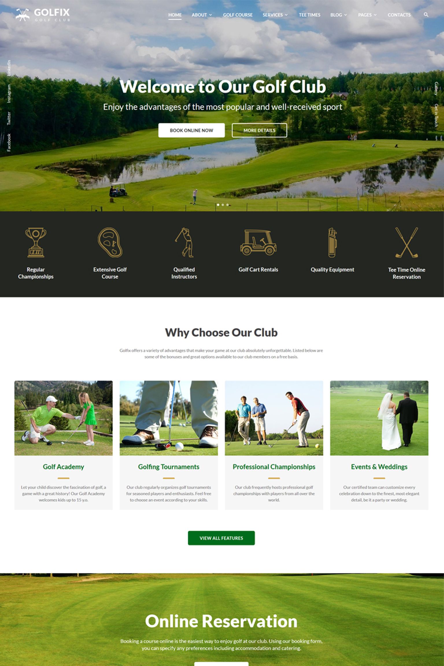 Golfix - Golf Club Multipage HTML Website Template