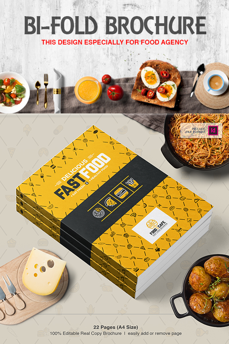 Fast Food & Restaurant Bi-Fold Brochure - - Corporate Identity Template