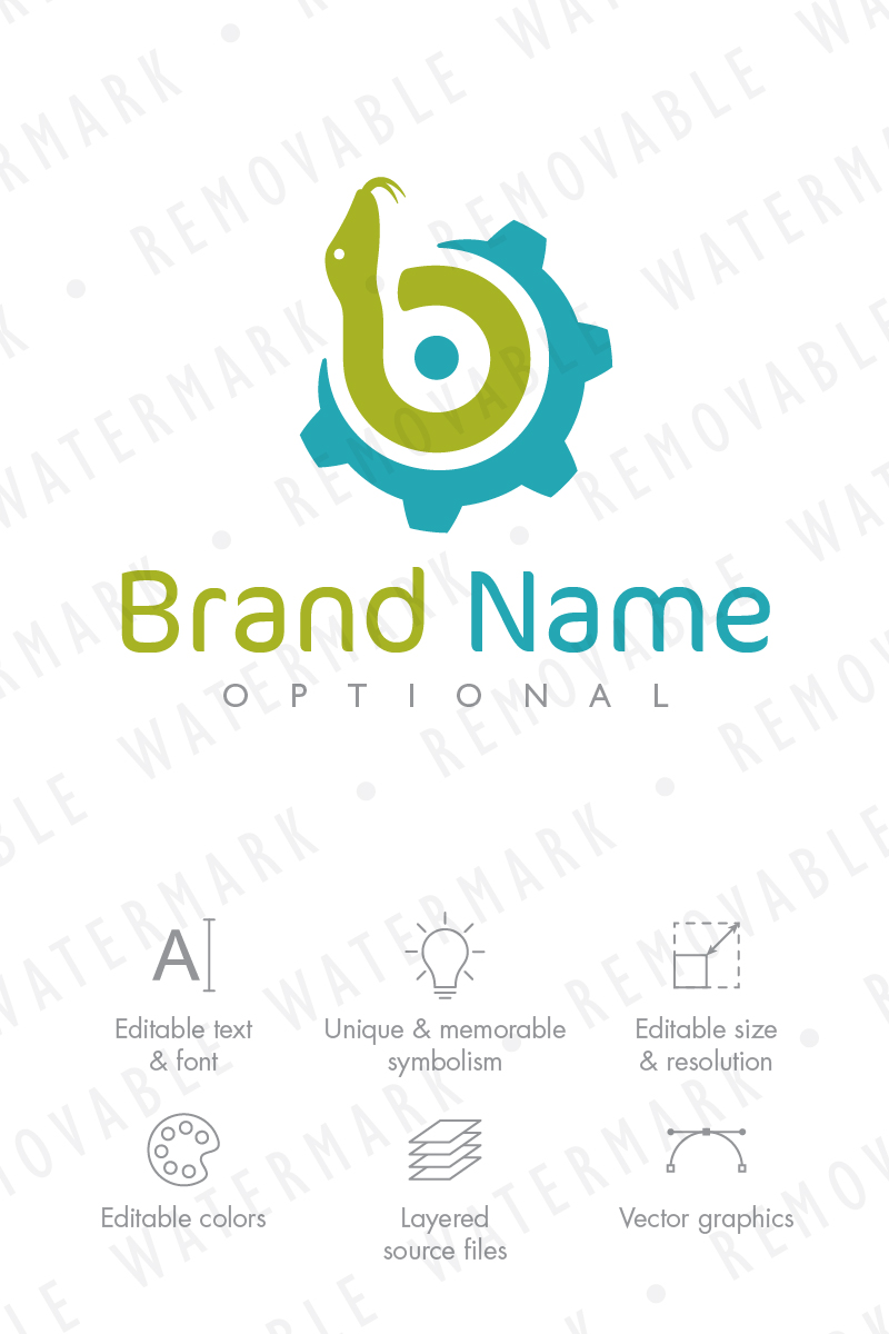 B Snake Technology Logo Template