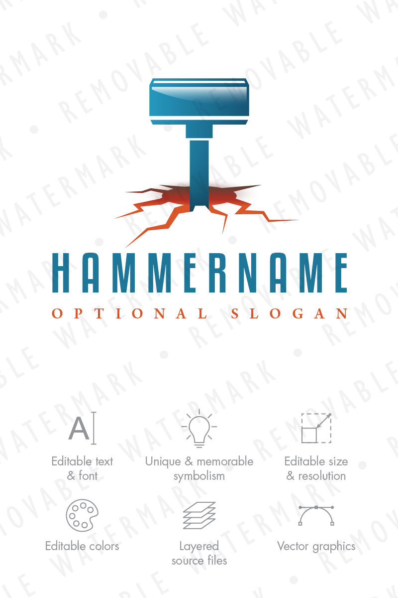 Hammer the Groundshaker Logo Template