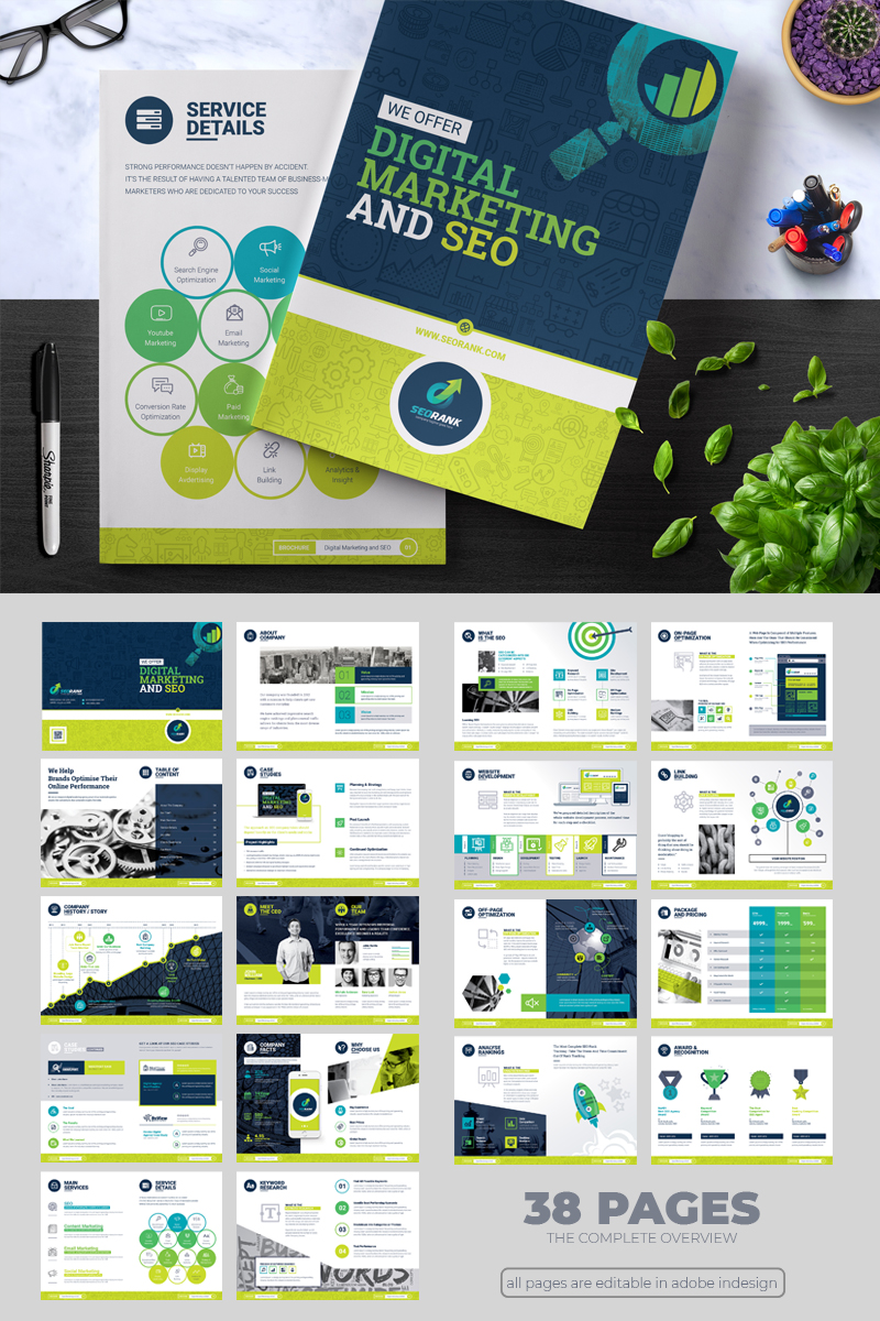 SeoRank Bi-Fold Brochure - - Corporate Identity Template