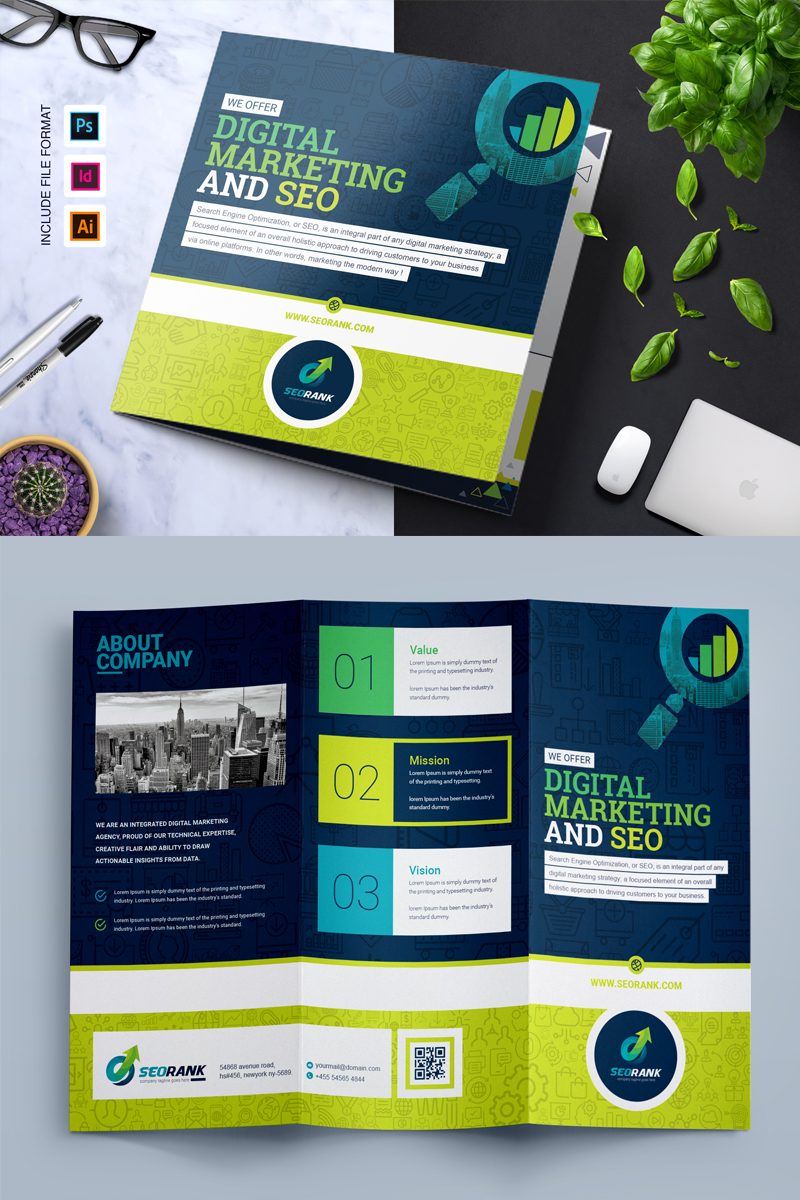 SEO  & Digital Marketing Agency Tri-Fold Brochure -