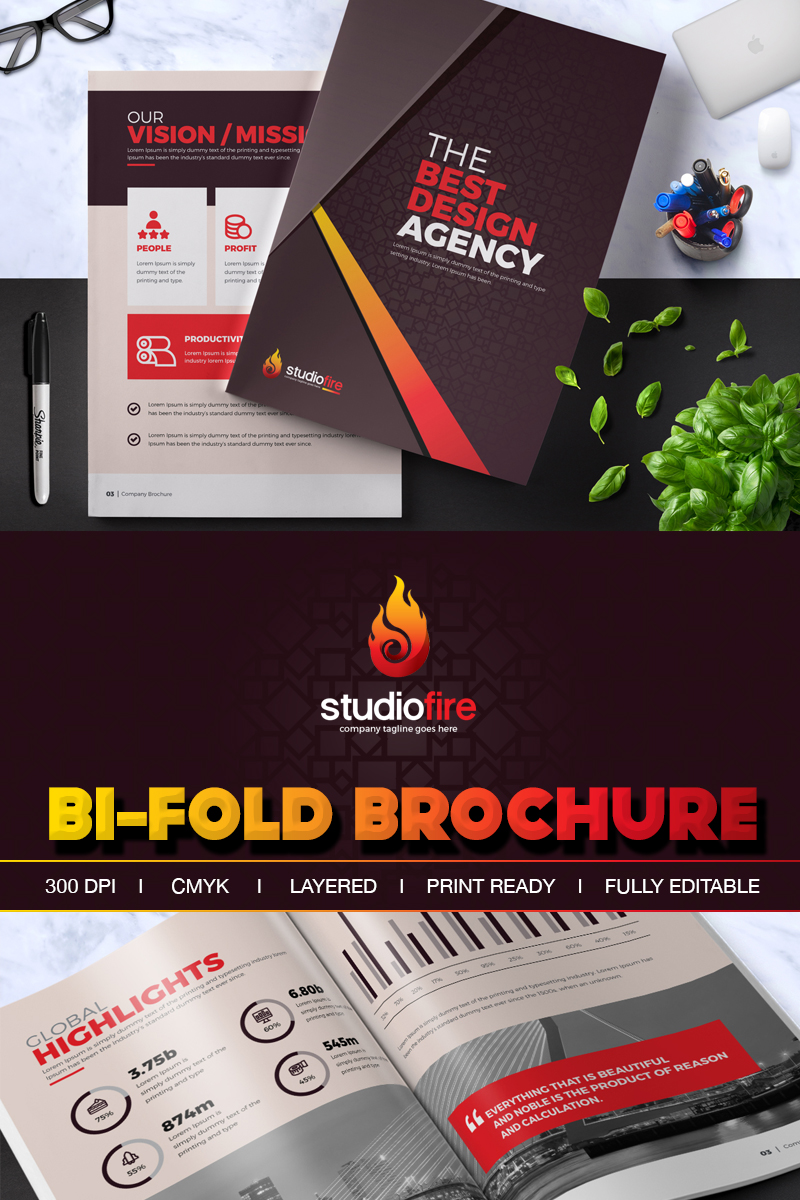 StudioStar Business Bi-Fold - - Corporate Identity Template