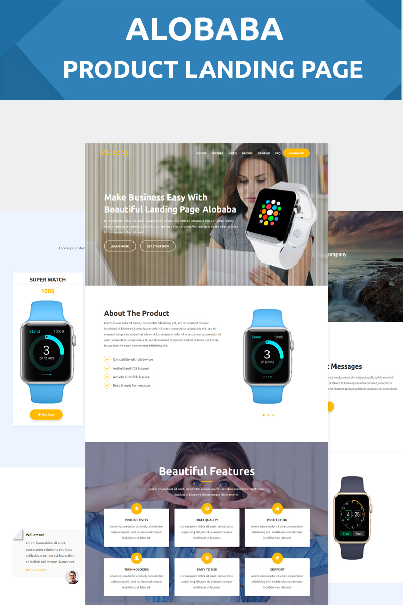 Alobaba - Product Landing Page Template