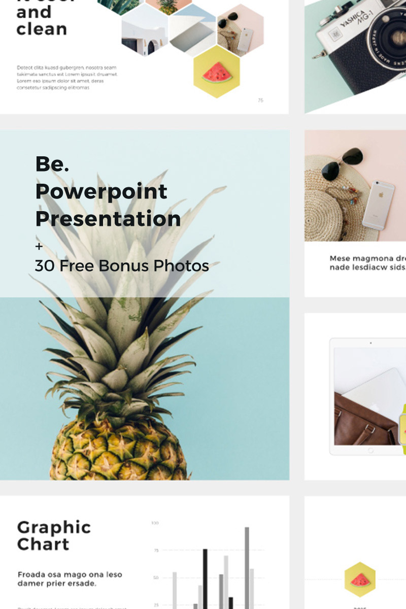 Be Presentation + 30 Photos Bonus PowerPoint template