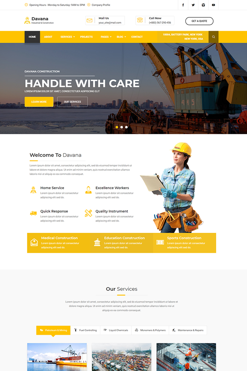 Davana - Responsive Industrial Business Html Website Template