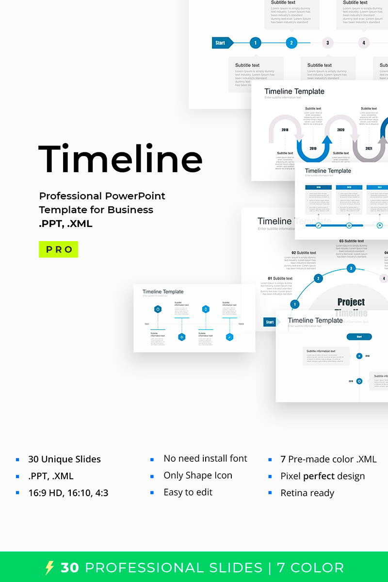 Timeline Pack for PowerPoint PowerPoint template