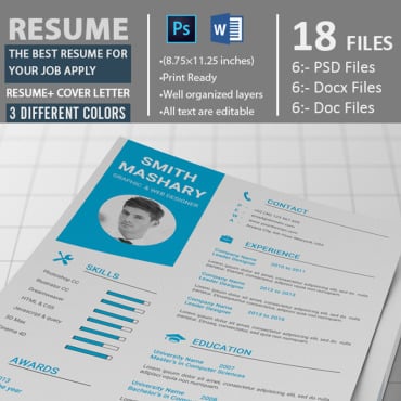 A4 Blue Resume Templates 67740