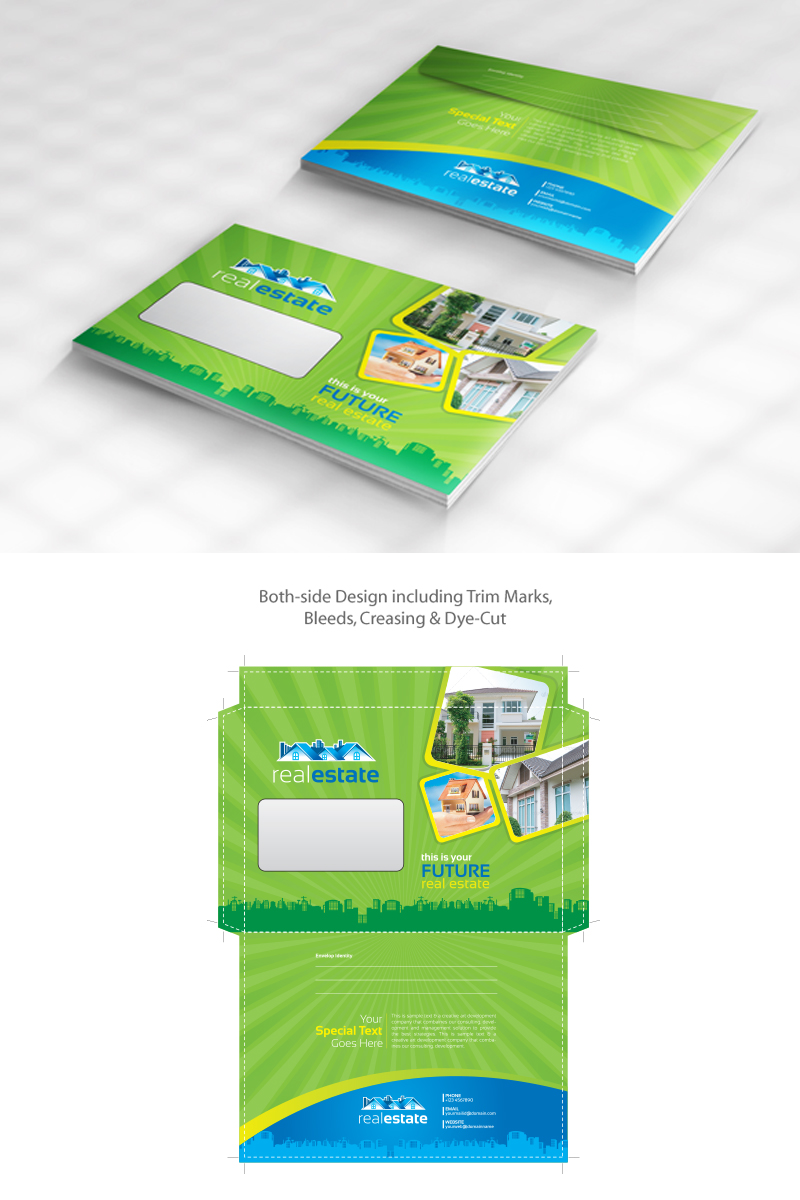 Real Estate Envelope Design Pack | Official Size and Commercial Size