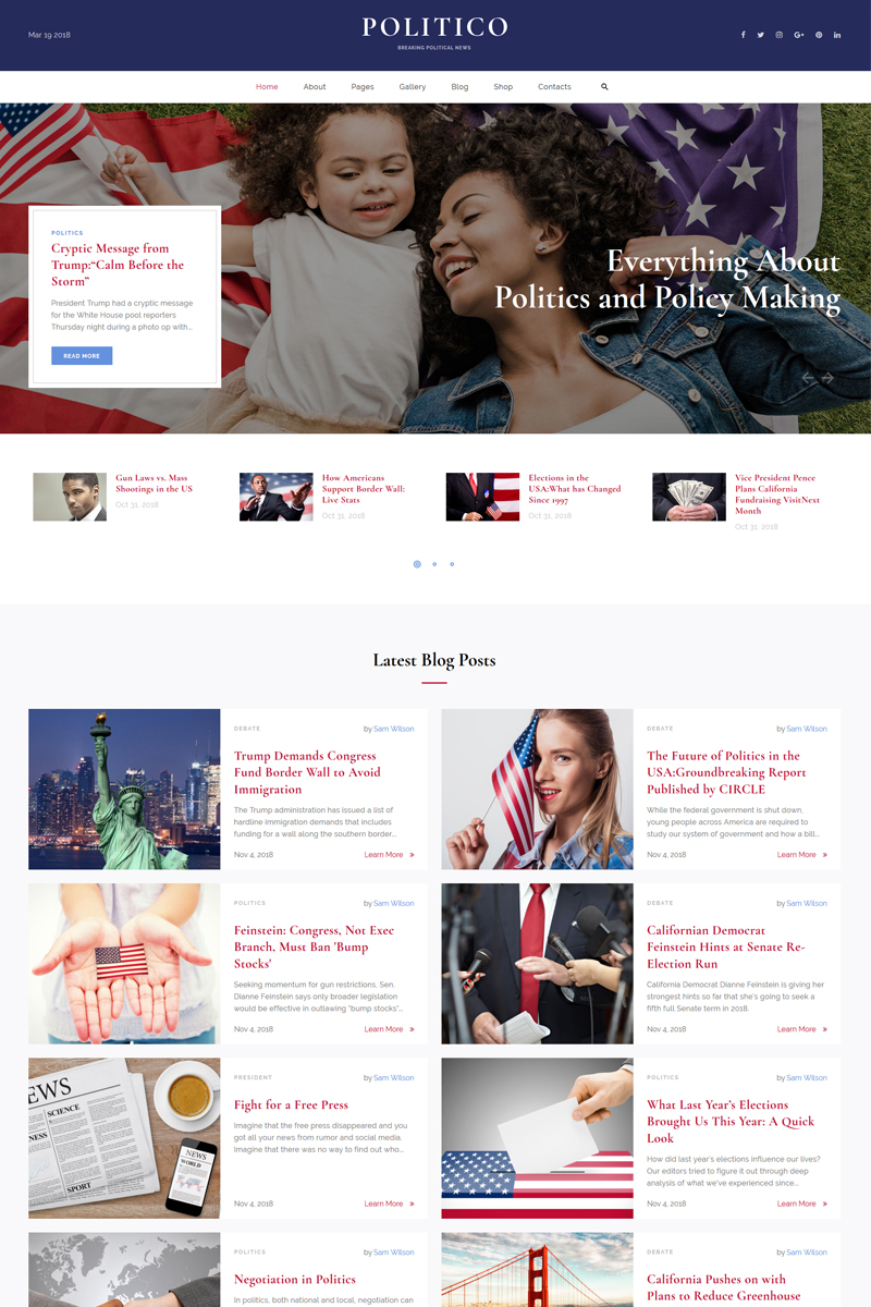 Politico - Political Magazine Multipage HTML5 Website Template