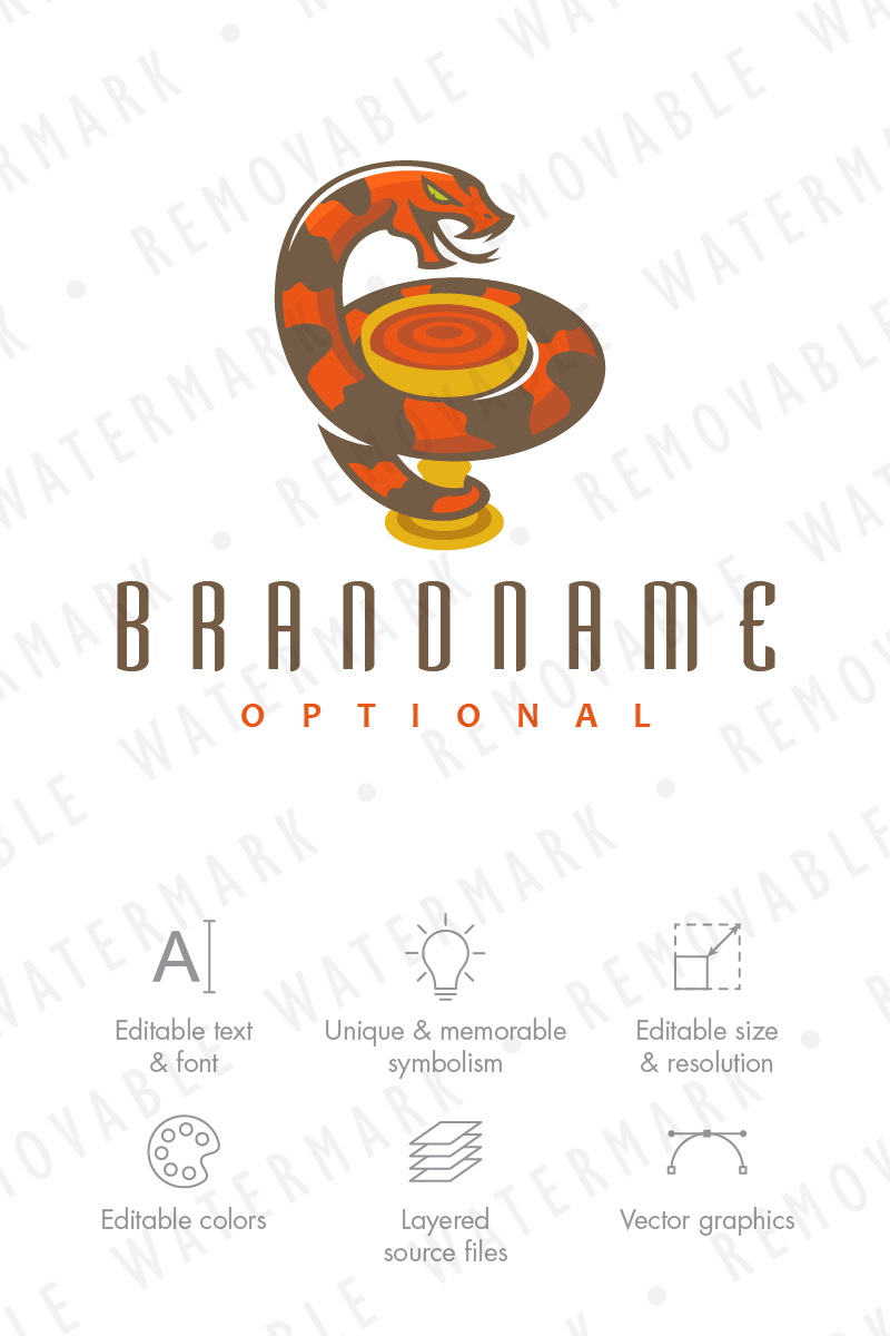 Snake and Chalice Logo Template