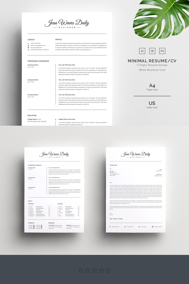 Jean Waves Daily_Clean CV Resume Template