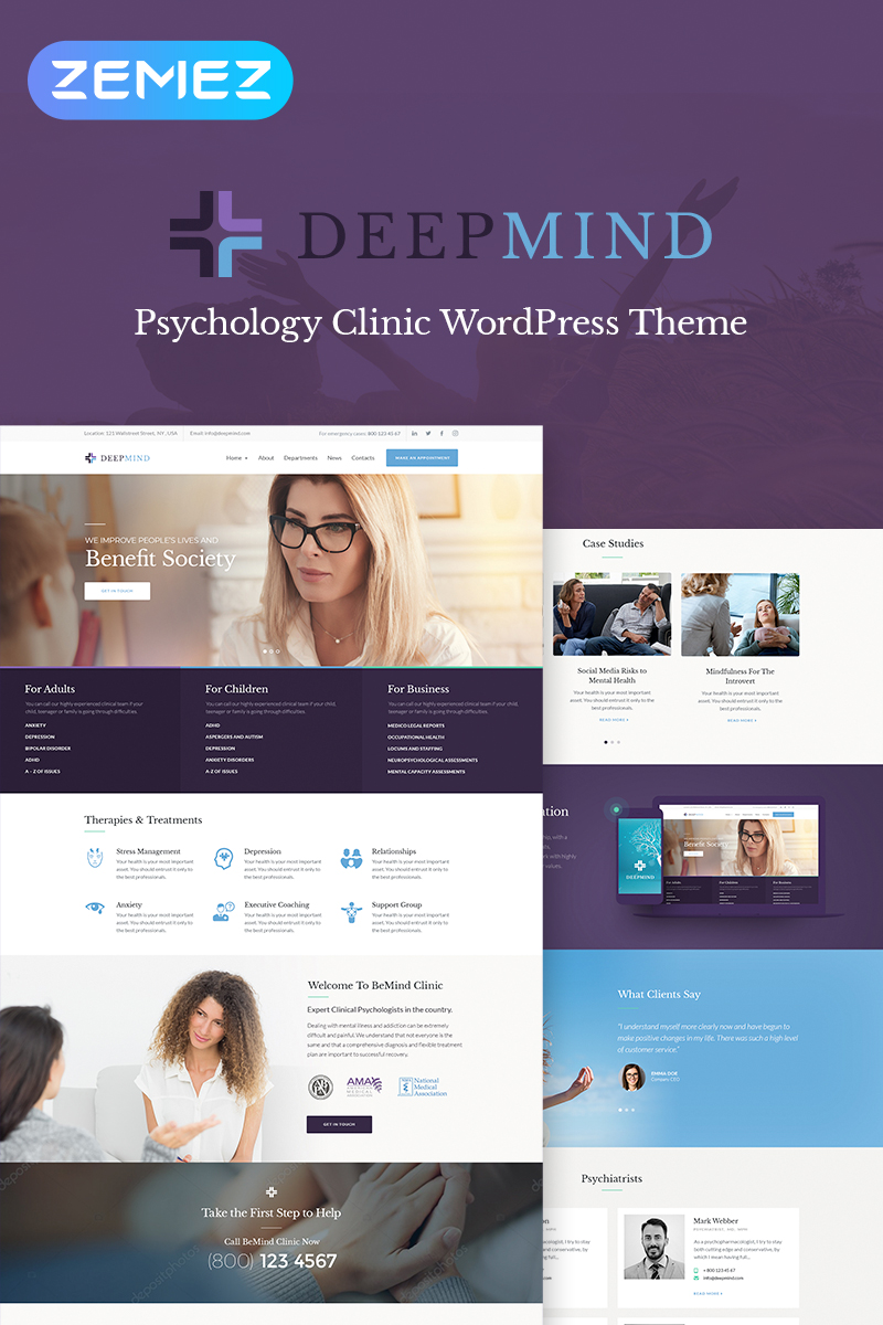 Deep Mind - Psychology Clinic WordPress Theme